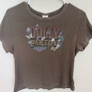 Vintage-Looking American Eagle Dolly Parton Band Baby Tee